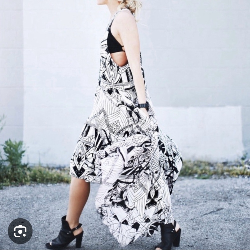 Free People La Mar Maxi Dress Black and Cream Size Large - Picture 3 of 4